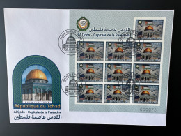 Tchad 2022 Mi. ? FDC IMPERF ND Feuillet M/S Joint Issue Emission Commune Al Qods Quds Capitale Palestine - Tsjaad (1960-...)