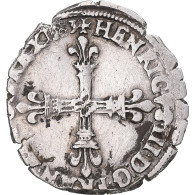 Monnaie, France, Henri III, 1/8 Ecu, 1583, TB+, Billon, Gadoury:485 - 1574-1589 Henri III