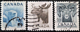Canada 1953 National Wildlife Week  Y&T  N°  257 à 259 - Usati