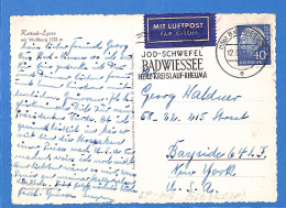 Allemagne Republique Federale 1959 Carte Postale Par Avion De Bad Wiessee Aux USA (G19900) - Cartas & Documentos