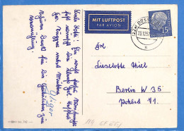 Allemagne Republique Federale 1957 Carte Postale Par Avion De Dusseldorf (G19903) - Brieven En Documenten