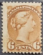 Canada 1872 / 6 C  Yellowish Brown / Perf 12/12 - SG 86 Mi 30a  MNG - Unused Stamps