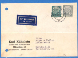 Allemagne Republique Federale 1956 Carte Postale Par Avion De Munchen (G19906) - Cartas & Documentos