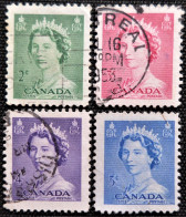 Canada 1953 Queen Elizabeth II Y&T  N°  261 à 264 - Gebraucht