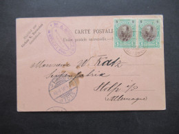 Bulgarien 1905 Firmen PK Timbres Poste Nichan S. Torossian Nach Stolp In Pommern Gesendet Mit Ank. Stempel - Briefe U. Dokumente