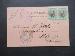 Bulgarien 1905 Firmen PK Timbres Poste Nichan S. Torossian Nach Stolp In Pommern Gesendet Mit Ank. Stempel - Lettres & Documents