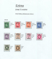 GB George Vl - 1948/49 Overprinted BMA ERITREA (10)   U/M - Unused Stamps