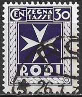 DODECANESE 1934 RODI Postage Due Stamps 30 C Violet Vl. D 4 - Dodekanesos