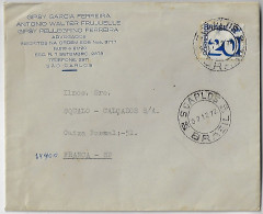 Brazil 1972 Law Office commercial Cover Sent From São Carlos To Franca Definitive Stamp 20 Cents - Briefe U. Dokumente