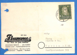 Allemagne Republique Federale 1952 Carte Postale De Minden (G19931) - Cartas & Documentos