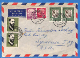 Allemagne Republique Federale 1957 Lettre Par Avion De Minden Aux USA (G19934) - Storia Postale
