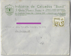 Brazil 1975 Bonil Footwear Industry Cover Sent From Franca To São Paulo Definitive Stamp 50 Cents - Cartas & Documentos