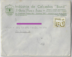 Brazil 1975 Bonil Footwear Industry Cover Sent From Franca To São Paulo Definitive Stamp 50 Cents - Lettres & Documents