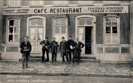 Carte 1910 MAISON HOMBERT , Café , Restaurant ,tabac , épicerie, Hôtel De France à Erquelinnes - Erquelinnes