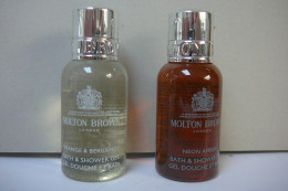 MOLTON  BROWN ; "NEON AMBER" +" ORANGE & BERGAMOT" 2 MINIS GELS DOUCHE & BAIN  2X30 ML  LIRE ET VOIR!! - Sin Clasificación