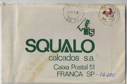 Brazil 1972 Squalo Footwear SA Commercial Cover Sent From Sapiranga To Franca Definitive Stamp 20 Cents - Storia Postale