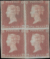 1841 1d Red-brown In Fine Unused No Gum Block Of 4. 4 Good Margins All Round. Fine Appearance. - Nuevos