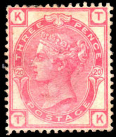 1881 3d Rose Plate 20 Crown Unused Without Gum. Mild Corner Crease.. - Unused Stamps