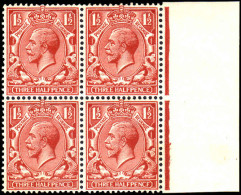 1912 1½d Chestnut PENCF. Fine Unmounted Mint Block Of 4 Plate 29 Showing PENCF Variety. Hinge Mark On Margin Only. - Nuovi