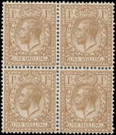 1924-26 1sh Block Cypher Block Of 4 Fine Lightly Mounted Mint. - Nuovi