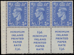 1952 3d Booklet Pane Unmounted Mint. - Unused Stamps