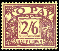 1955-57 2s6d Purple On Yellow Postage Due Lightly Mounted Mint. - Strafportzegels