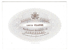 Carte Porcelaine, Porseleinkaart, Louis Claude, Fabrique D'huile, Bruxelles, Dim:107 X 77mm - Porcelana