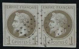 Guadeloupe - Colonies Générales N°7 Paire Oblitéré Losange 64 Points - Signé Brun - TB - Used Stamps