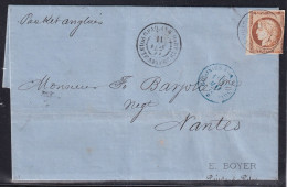 Guadeloupe - Colonies Générales N°13 - Oblitéré CàD Pointe à Pitre PAQ. ANG 1877 - B/TB - Lettres & Documents