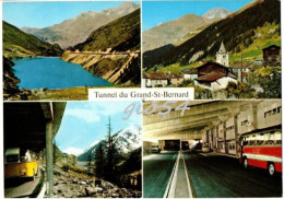 Vs Tunnel Du Grand St Bernard Bourg St Pierre Barrage De Toules Autobus Car 4 Vedute Fg - Bourg-Saint-Pierre 