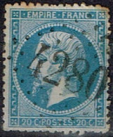 France - 1862 - Y&T N° 22, Oblitéré GC 4280 Villevocance - 1862 Napoléon III