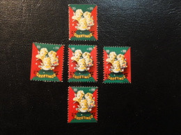 1950 5 Different Perforation Unperf Top Dawn Rigth Left Vignette Christmas Seals Seal Poster Stamp USA - Non Classificati