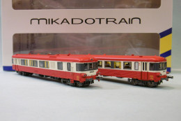 Mikadotrain / REE - Autorail EAD X 4452 + XR 8334 Toit Rouge Marseille SNCF ép. VI Réf. NW-197 Neuf N 1/160 - Loks