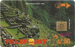 Peru - Telepoint - Machu Picchu [Reverse Aló-USA (Puzzle 4/4)], 50Sol, 8.000ex, Used - Perú