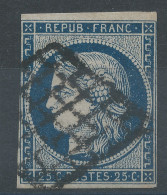 Lot N°76446   N°4a Bleu Foncé, Oblitéré Grille De 1849 - 1849-1850 Ceres