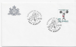 3783  Carta   San Marino  1980  Espamer  Madrid - Lettres & Documents