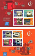 Hologram Holograms - Stadiums / Venues Of Qatar 2022 FIFA World Cup Soccer / Football - Set Of 2 Stamp Sheets - Hologrammes