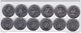 Burundi - Set 6 Coins 5 Francs 2014 Bird UNC Lemberg-Zp - Burundi