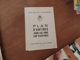 116 //  PLAN D'ANTIBES / JUAN LES PINS / CAP D'ANTIBES 1966 - Cartes Routières