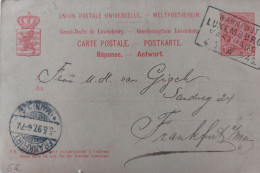 CP Luxembourg 1897. Dbl Marque BAHNPOST LUXEMBURG KARTHAUS. V.munchen - 1895 Adolfo Di Profilo