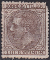 Spain 1879 Sc 247 España Ed 205 MH* Partial Gum Damaged Corner - Unused Stamps