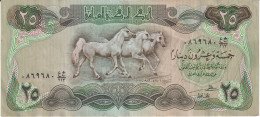 BILLETE DE IRAQ DE 25 DINARS DEL AÑO 1982 (BANK NOTE) CABALLO-HORSE - Iraq
