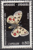 Andorre Français 1976 Michel 279 O Cote (2008) 2.00 € Papillon Apollon Cachet Rond - Oblitérés