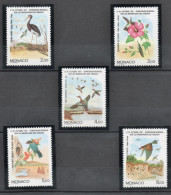 Monaco - YT N° 1754 à 1758 ** - Neuf Sans Charnière - 1991 Migration Des Oiseaux - Unused Stamps