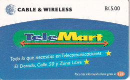 (CHIP ROJO) TARJETA DE PANAMA DE CABLE & WIRELESS DE TELEMART - Panamá