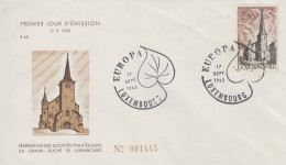 Enveloppe   FDC   1er   Jour    LUXEMBOURG    Eglise   SAINT - LAURENT   DIEKIRCH   Oblitération    EUROPA    1962 - 1962