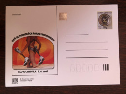 SLOVAKIA OFFICIAL POSTAL CARD 2008  YEAR STAMPS  PARALYMPICS MEDICINE HEALTH - Lettres & Documents