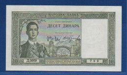 YUGOSLAVIA - P. 35 – 10 DINARA 1939 UNC,  S/n 0669 799 - Yougoslavie