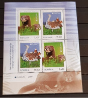 ROMÂNIA EUROPA  ENDANGERED NATIONAL WILDLIFE BLOCK TIP I PERFORED 2021 MNH - Unused Stamps