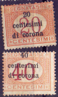 ITALIA - TRIESTE E DALMATIA - SEGNATASSE SOPR. In ALTO - *MLH- 1919 - Dalmatia